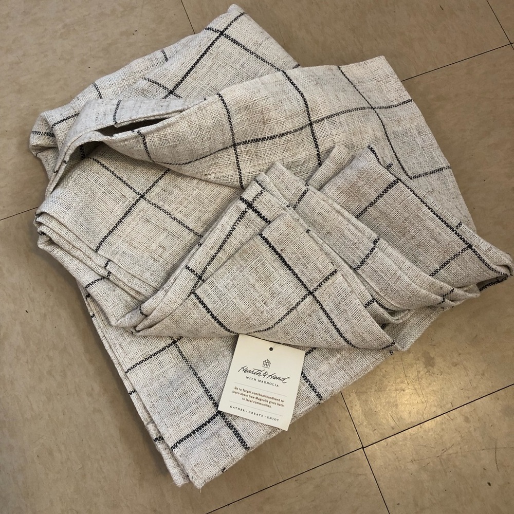 84” Modest Windowpane Plaid Curtain Grey - Hearth and Hand with Magnolia